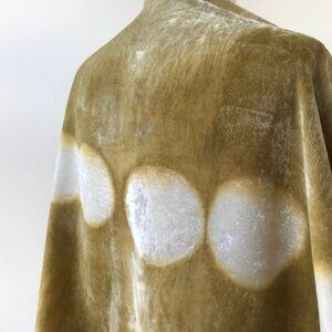 100% Silk Artist Made Natural Resist Dye Shibori Scarf NWT